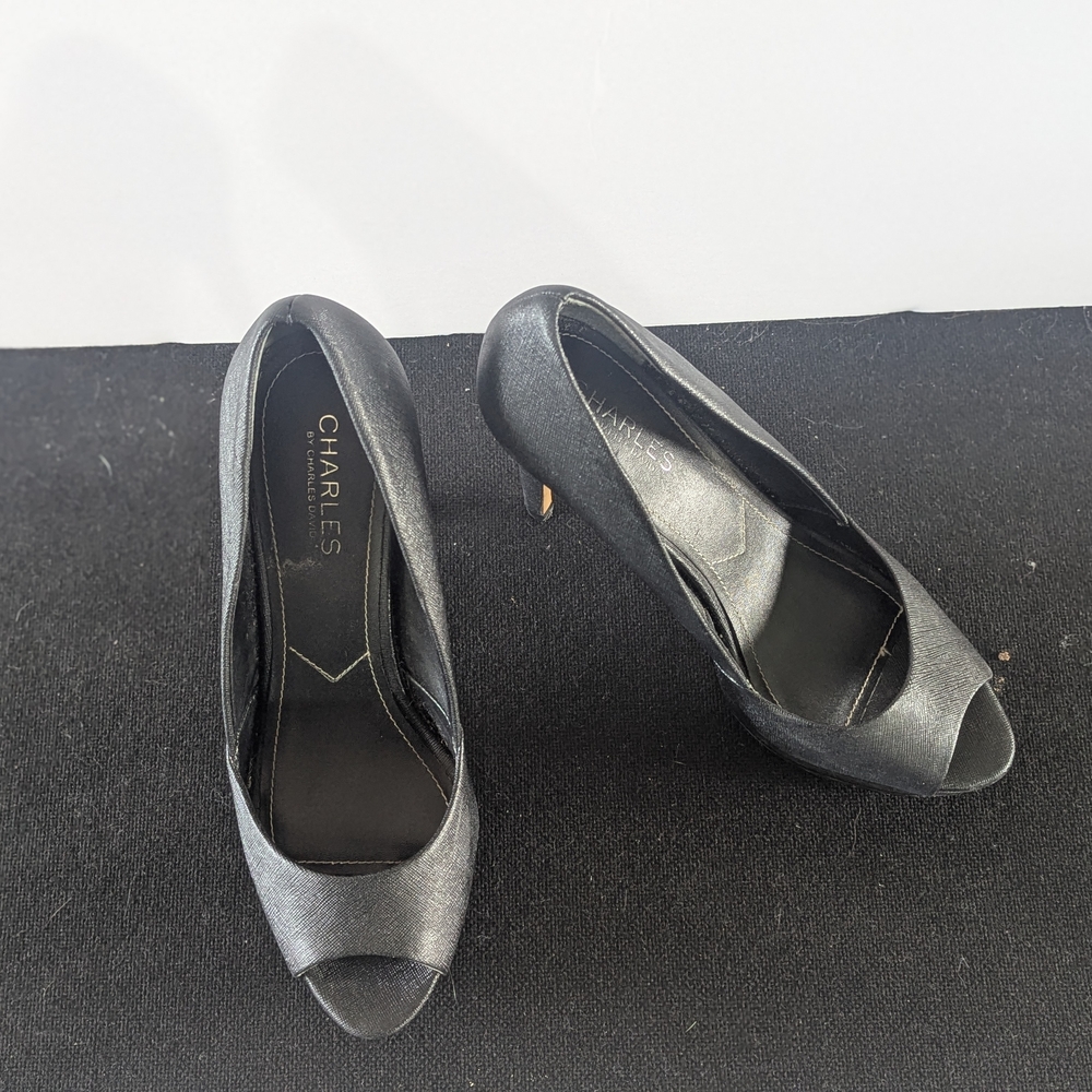 Charles David Black Peep-Toe Heels - Picture 2 of 3